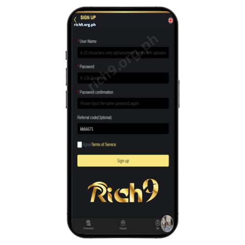 Mag-login sa Rich9 App