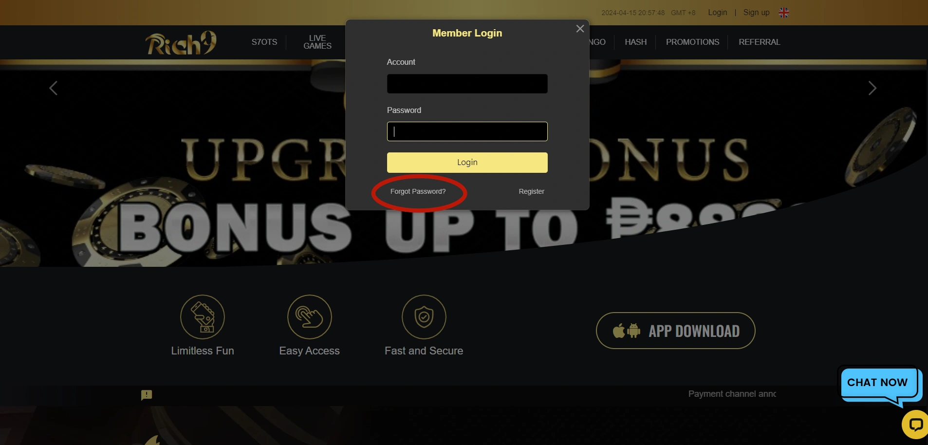 Rich9 Casino Forgot Password Tutorial . Regain access to your account quickly and securely. Visit our website now!