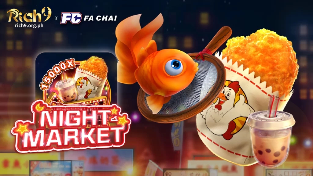 Let's go to the Night Market! Come and let's see! Delicious pork sausage sandwiches! Street vendors sell wares that look familiar. Your stomach churns when you smell the food. Follow Rich9 Casino to the Night Market!